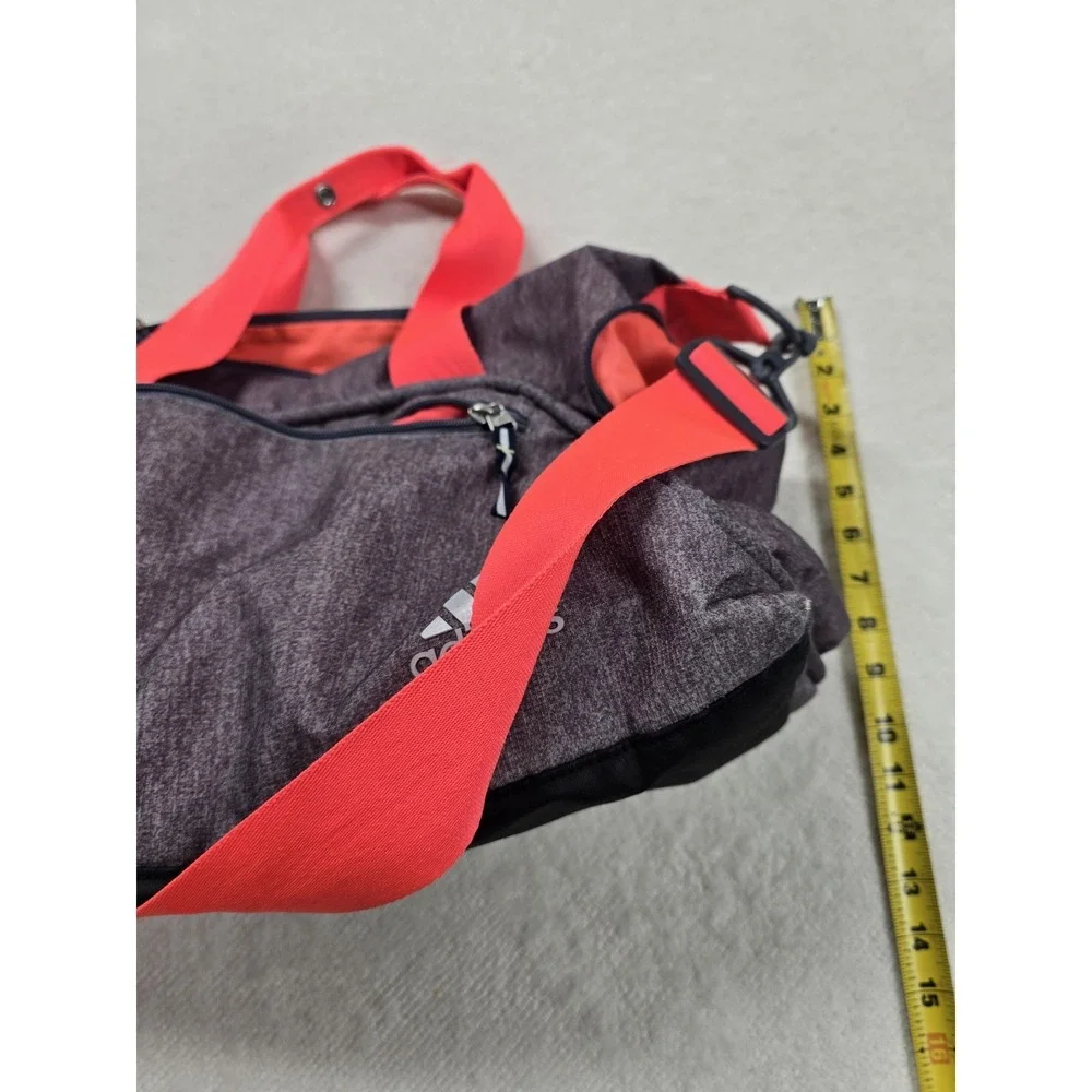 Adidas Gym Duffle Bag Gray/Orange Sport Training Travel Carry-On Shoulder Strap